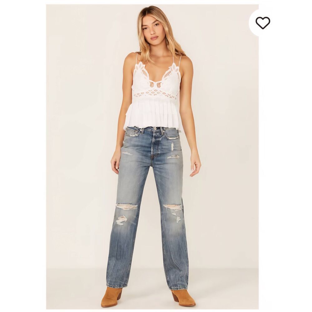 7 For All Mankind Easy Straight Distressed‎ Jeans Size 25 NWT